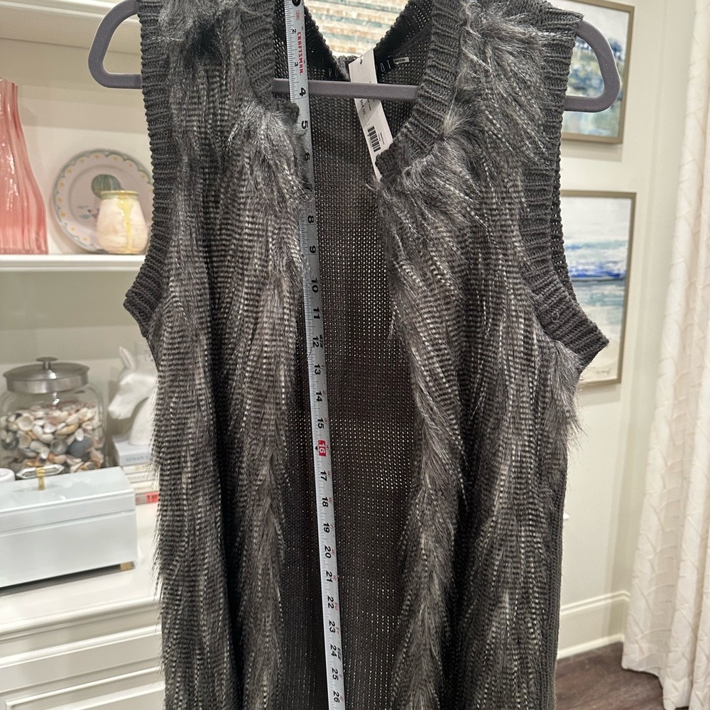 Elegant Faux Fur Grey Vest
